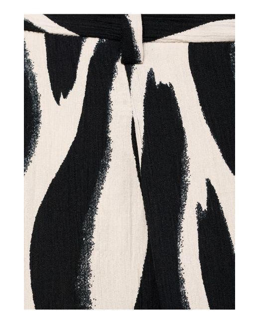 Mango Black Zebra Stripe Straight Leg Pants