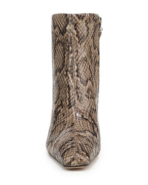 Circus by Sam Edelman Brown Laura Snakeskin Embossed Snip Toe Bootie