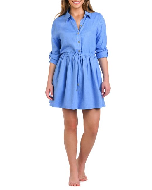 La Blanca Blue Delphine Cover-up Shirtdress
