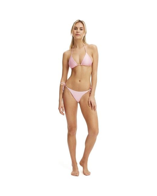 Cotton On Natural String Triangle Bikini Top