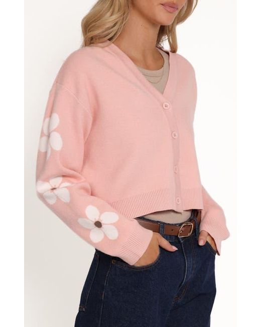 Petal & Pup Blue Lantana Flower Sleeve Crop Cardigan