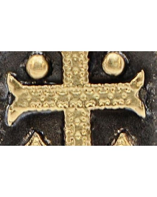 Armenta Metallic Cross Shield Signet Ring for men