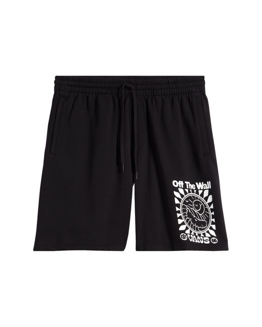 Vans Black Smiling Sun Fleece Sweat Shorts for men