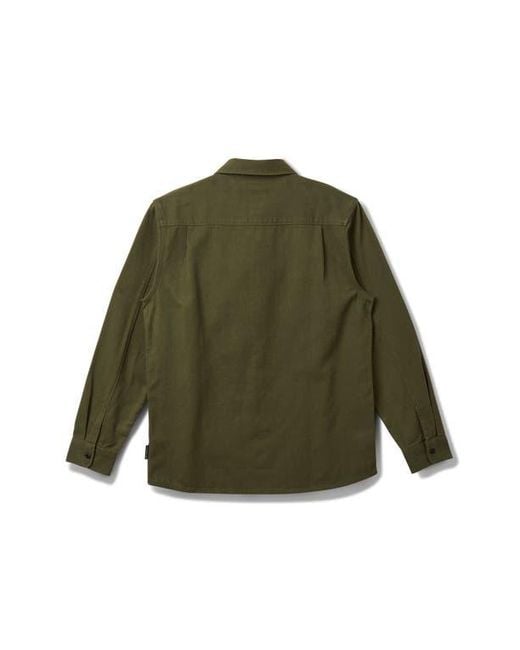 Quiksilver Green Herson Cotton Twill Buton-Up Overshirt for men