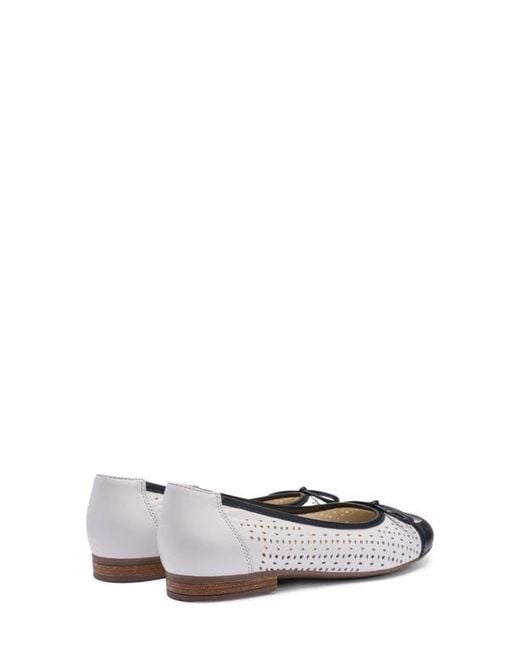 Ara White Sangria Cap Toe Flat