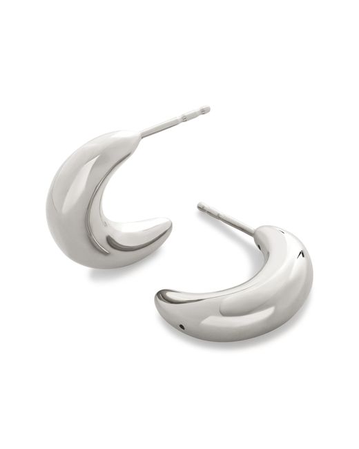 Monica Vinader White Crescent Moon Medium Hoop Earrings