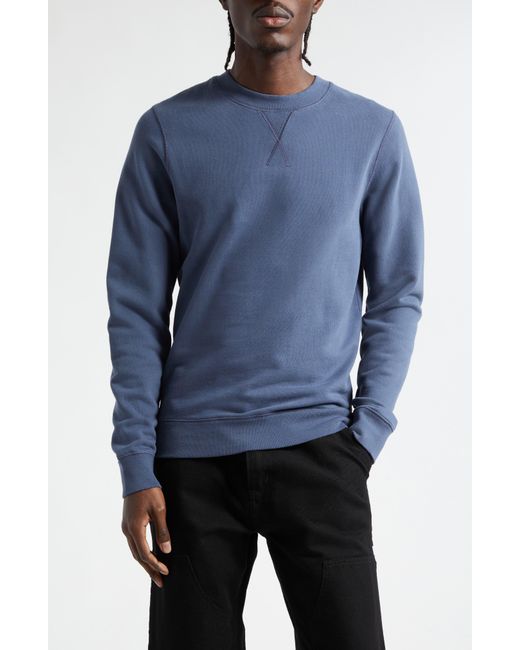 Sunspel Blue French Terry Crewneck Sweatshirt for men