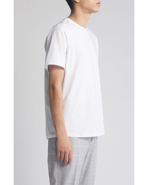 Open Edit White Crewneck Stretch Cotton T-shirt for men