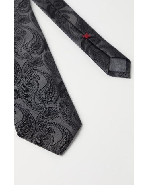 Brunello Cucinelli Black Paisley Silk Tie for men