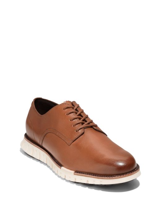 Cole Haan Brown Zerogrand Remastered Plain Toe Derby for men