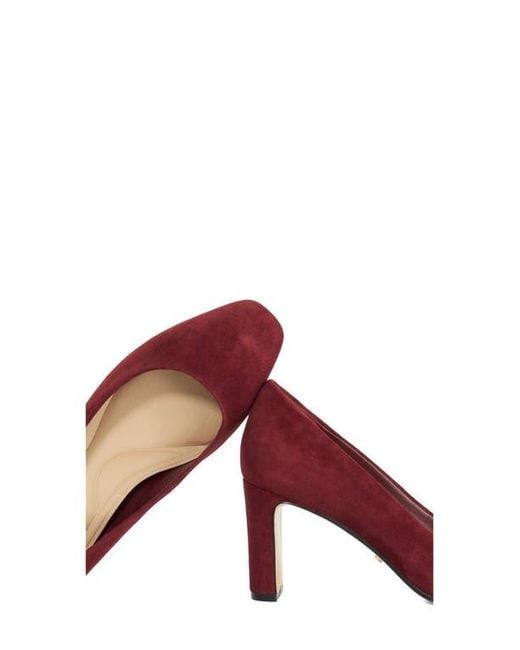 Dune Red Arriving Block Heel Pump