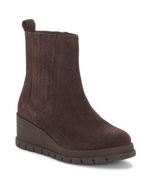 Lucky Brand Brown Sondruh Platform Wedge Bootie