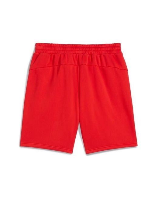 PUMA Red Formula 1 Essential Logo Fleece Sweat Shorts for men