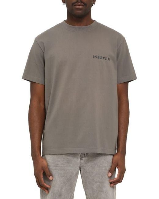 Purple Brand Gray Oversize Logo T-Shirt for men