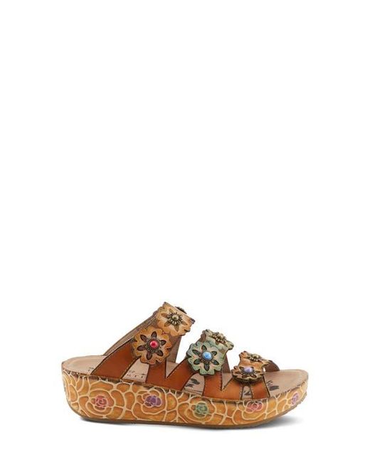 Spring Step Brown Cuddlecake Platform Wedge Slide Sandal