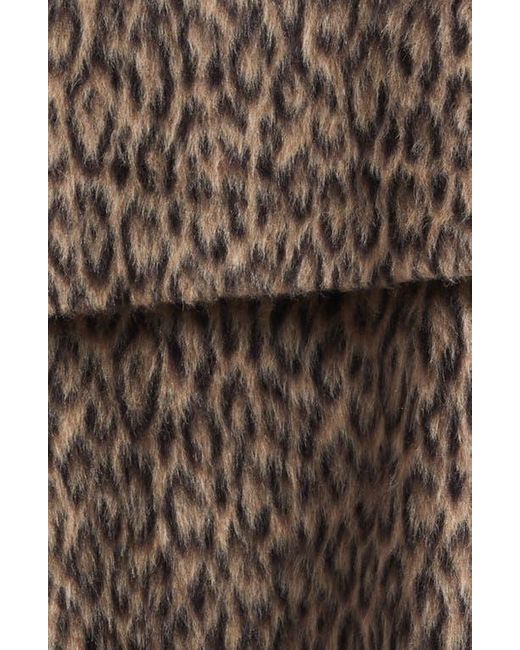 Emporio Armani Brown Leopard Print Wool Blend Double Breasted Jacket