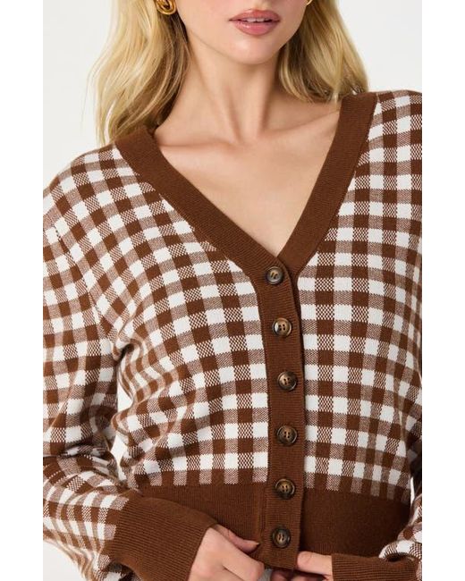 Astr Multicolor Gingham Cardigan