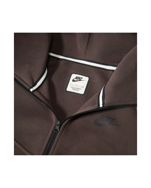 Nike Sportswear Tech Fleece Windrunner Zip Hoodie in Brown | Lyst