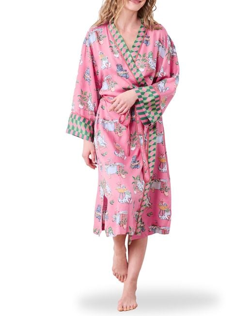 Printfresh Pink Satin Robe