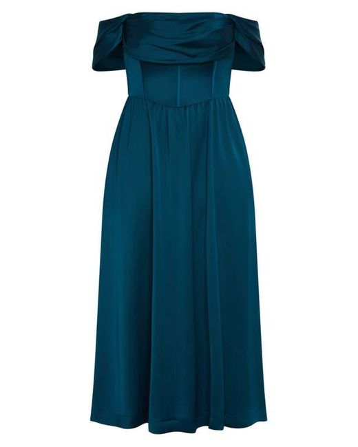 City Chic Blue Angel Love Corset Maxi Dress