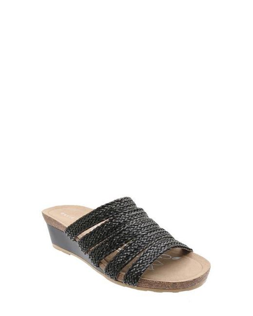 David Tate Gray Fabiana Platform Wedge Slide Sandal