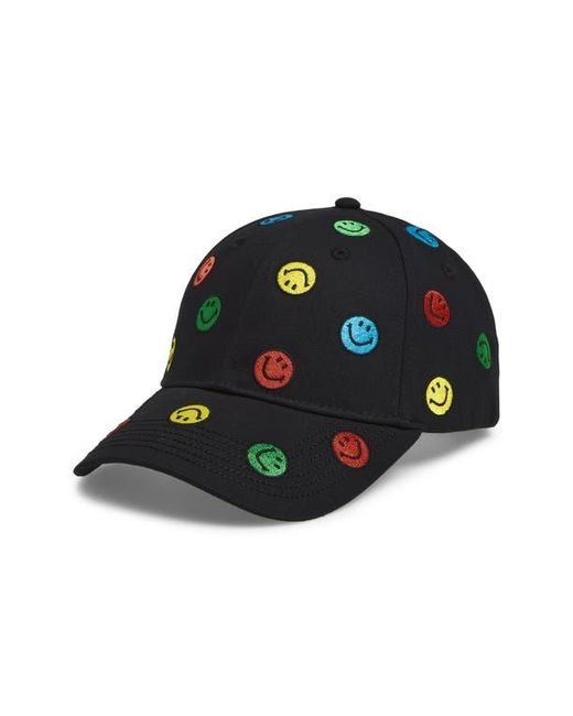 Market Black Smiley Patch Baseball Cap for men