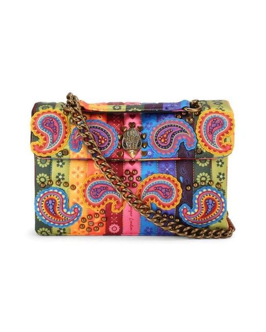 Kurt Geiger Red Kensington Quilted Paisley Convertible Shoulder Bag