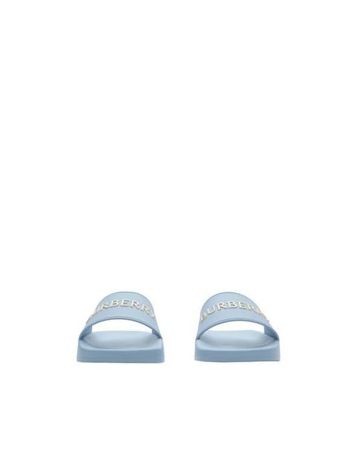 Burberry Blue Logo Slides