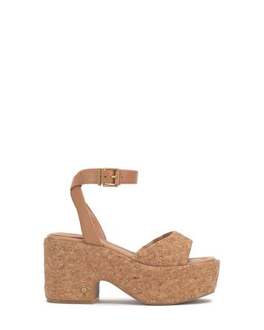 Vince Camuto Brown Ellah Ankle Strap Platform Sandal