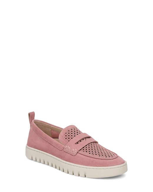 Vionic Pink Uptown Perf Penny Loafer