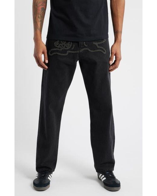 ICECREAM Vanilla Fit Cherry Running Dog Appliqué Jeans in Black