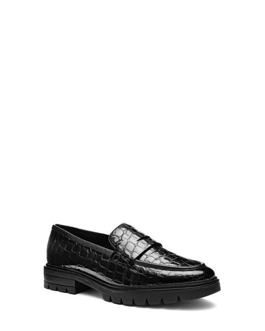 Ara Black Crescent Lug Penny Loafer