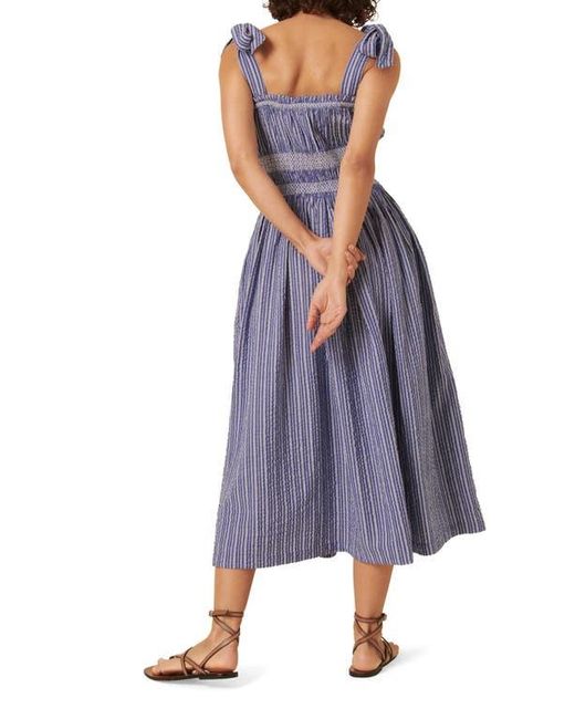 Nobody's Child Purple Marissa Stripe Organic Cotton Midi Sundress