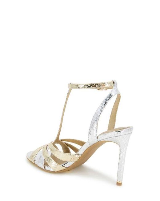 Kenneth Cole Metallic Liona Embossed T-Strap Sandal