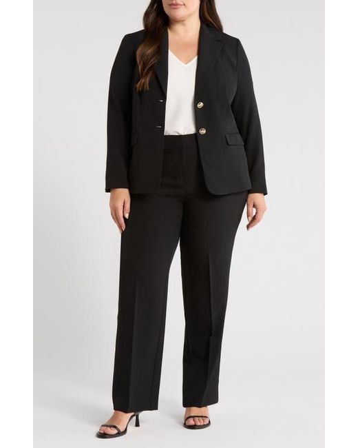 Kasper Black Stretch Crepe Two-Button Blazer