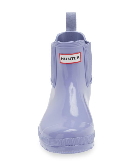 Hunter Purple Original Gloss Waterproof Chelsea Boot