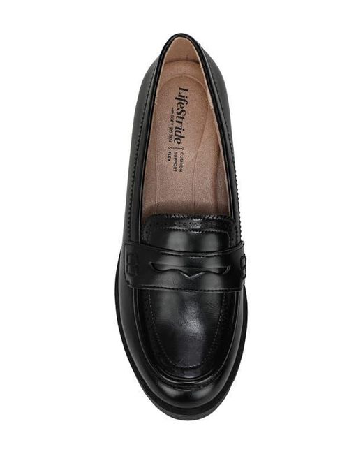 LifeStride Black London 3 Platform Penny Loafer