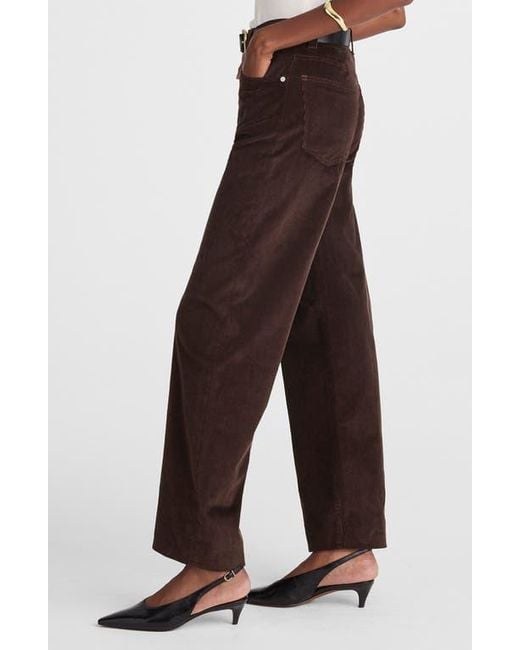 Madewell Brown High Waist Balloon Corduroy Pants