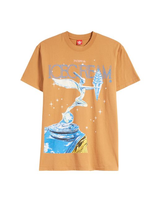 ICECREAM Blue Hood Ornament Oversize Cotton Graphic T-shirt for men