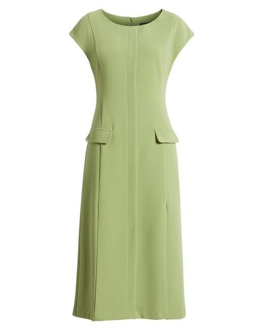 Black Halo Women's Green Lali Slit Midi Dress