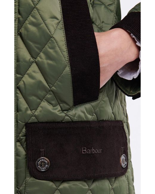 Barbour Constable Quilted Longline Jacket in Green Lyst