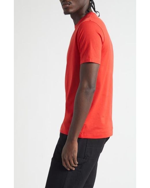 Sunspel Red Cotton Crewneck T-Shirt for men