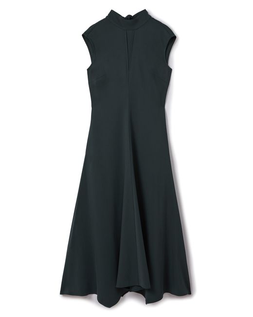 Reiss Black Jessa Mock Neck A-line Dress