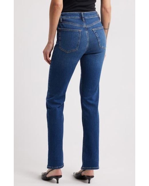 FRAME Blue The Pencil High Waist Slim Straight Leg Jeans