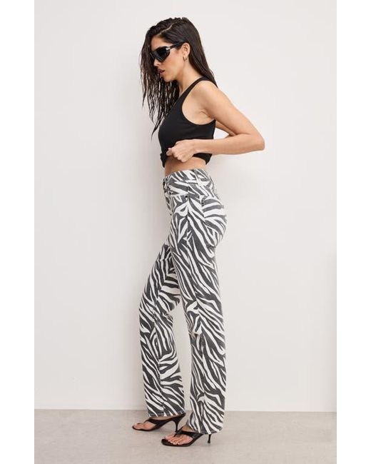 GOOD AMERICAN Black Icon High Waist Straight Leg Jeans