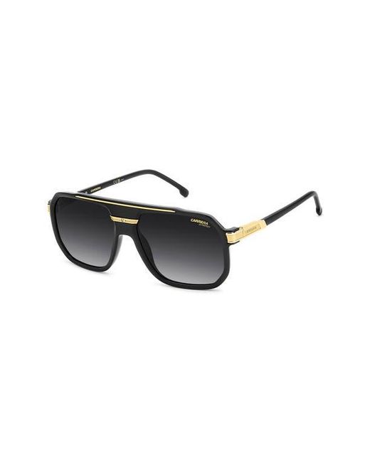 Carrera Black 60Mm Rectangular Flat Top Sunglasses for men