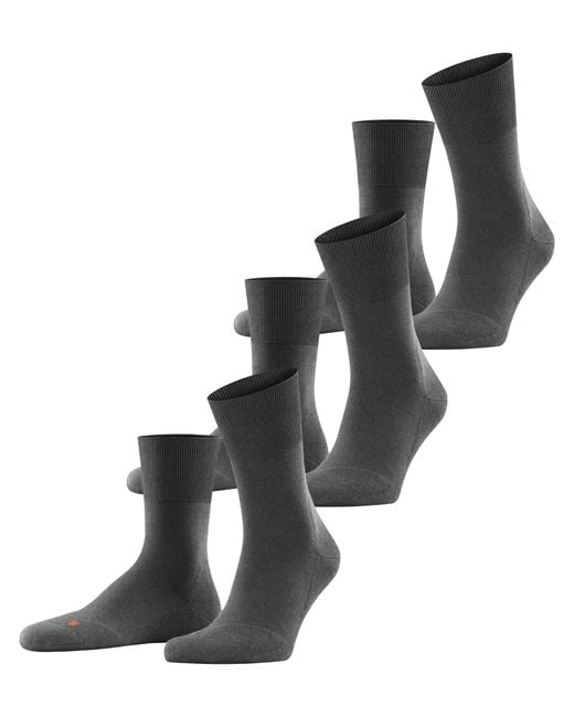Falke Gray Run Cotton Socks 3-Pack