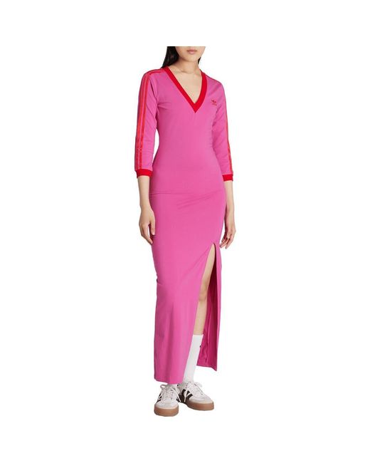 chinese dress ladies Women's adidas Originals Adicolor Classics 3-Stripes Maxi Dress Black