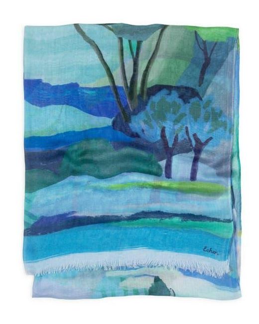 Echo Blue Painterly Landscape Wrap