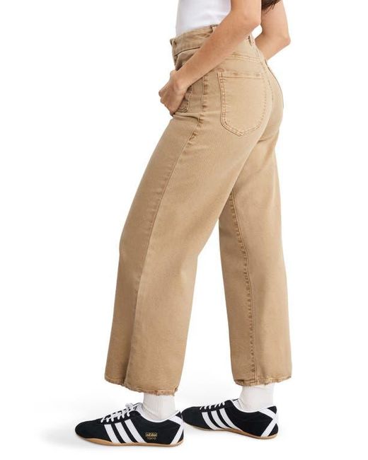 GOOD AMERICAN Natural Patch Pocket Crop Palazzo Jeans